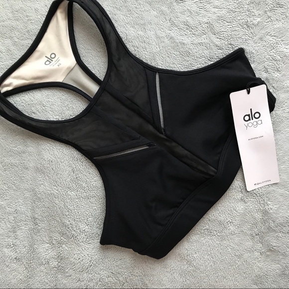 ALO Yoga Other - NWT ALO Yoga Half Moon Sports Bra Black Mesh XS
